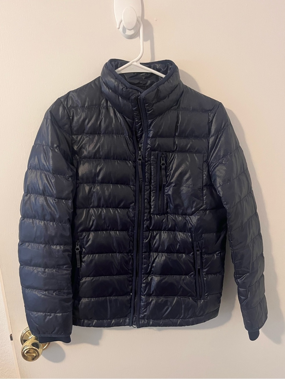 J Crew Women’s Broadmoor Lightweight Down Puffer Jacket Navy Blue XS